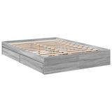 Bed Frame with Drawers without Mattress Grey Sonoma 140x200 cm 3280662