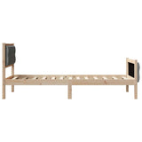 Bed Frame with Headboard Dark Grey 80 x 200 cm Solid Pine Wood 878430