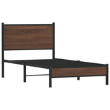 Metal Bed Frame without Mattress Brown Oak 80x200 cm 4007913