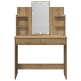 Dressing Table with LED Lights Artisan Oak 96x40x142 cm 857026