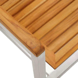 Garden Dining Set 5 pcs Solid Acacia Wood and Stainless Steel 3334807