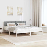 Bed frame White and light grey 180 x 200 cm Solid pine wood 3394347
