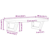Basin Shelf Wall Mounted Steel and Solid Wood Oak 3302350