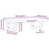 Basin Shelf Wall Mounted Steel and Solid Wood Oak 3302335