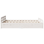 ZNTS Bed frame without Mattress White 140x200 cm Solid Wood Pine 3309039