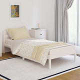 Bed Frame without Mattress Solid Wood Pine 90x200cm White 810416