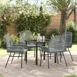 Garden Dining Set with Cushion 5 pcs Grey Poly Rattan 3380884