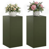 Plant Stand 2 pcs Olive Green 40 x 40 x 80 cm Steel 8012551