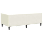 Corner Bed Frame with Headboard Cream 90 x 200 cm Velvet 42016355
