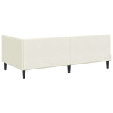 Corner Bed Frame with Headboard Cream 90 x 200 cm Velvet 42016355