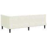 Corner Bed Frame with Headboard Cream 100 cm x 200 cm Velvet 42016365