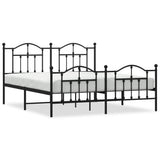 Metal Bed Frame without Mattress with Footboard Black 180x200cm 353461