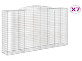 Arched Gabion Baskets 7 pcs 300x50x220/240 cm Galvanised Iron 3146814