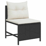 Garden Sofa Set 6 pcs Black and cream Poly Rattan 4104699