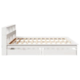 Bookcase Bed without Mattress White 180x200 cm Super King Solid Wood Pine 3309801