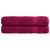 Premium Towels "SOLUND" 2 pcs Bordeaux 100x200 cm 600 gsm 137221