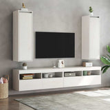 Wall Cabinets 2 pcs White 30x30x100 cm Solid Pinewood 813508