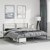 Metal Bed Frame without Mattress with Headboard Black 193x203cm 352325