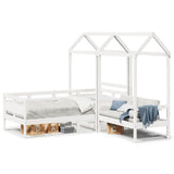 Day Bed and Bench Set with Roof without Mattress White 80x200 cm 3282297