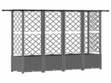 Raised Bed with Trellis and Roof Light Grey 202 x 40 x 136 cm 42032598