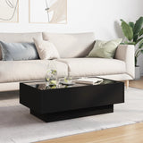 ZNTS Coffee Table with LED Black 90x50x30 cm Engineered Wood 847519