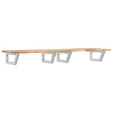Basin Shelf Wall Mounted Steel and Solid Wood Acacia 3302686