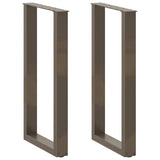Bar Table Legs U-Shaped 2 pcs Natural Steel 40x cm Steel 4013219