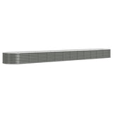 Garden Raised Bed Galvanised Steel 512x80x36 cm Grey 318939