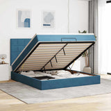 Ottoman Bed with Mattresses Dark Blue 180x200cm Velvet 3313491