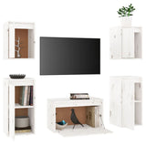 TV Cabinets 5 pcs White Solid Wood Pine 3100270