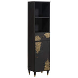 Bathroom Cabinet Black 38 x 33 x 160 cm Solid Mango Wood 4018830