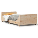 Bed Frame without Mattress 75x190 cm Small Single Solid Wood Pine 850791