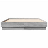 Bed Frame without Mattress Grey Sonoma 135x190 cm 3209882
