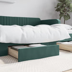 ZNTS Bed Drawers 2 pcs Dark Green Engineered Wood and Velvet 833918