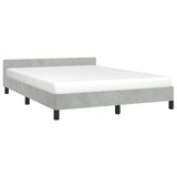 Bed Frame without Mattress Light Grey Queen Velvet 347606