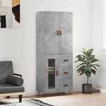 Highboard Concrete Grey 69.5x34x180 cm Engineered Wood 3195935