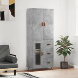 Highboard Concrete Grey 69.5x34x180 cm Engineered Wood 3195935