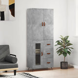 Highboard Concrete Grey 69,5x34x180 cm Engineered Wood 3195935