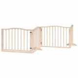 Dog Gate with Door Foldable 4 Panels 320 cm Poplar Wood 352209