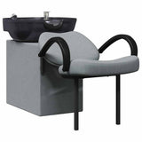Shampoo Chair Light Grey and Black 63 x 141 x 92 cm Fabric 42009073
