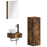 Bathroom Cabinet Set 4 pcs Smoked Oak 43 x 11.5 x 60.5 cm 3407379