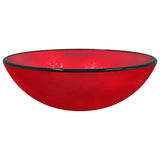 Basin Tempered Glass 42x14 cm Red 345266