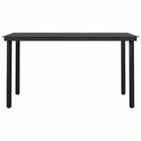 5 Piece Garden Dining Set Black Poly Rattan Glass 3334536