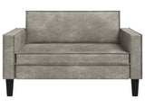 XL Armchair Light Grey Faux Suede Leather 42043527