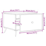 Coffee Table with Drawer Black 49 x 50 x 40 cm Engineered Wood 895656