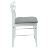 Dining Chair 2 pcs White and Grey Solid Rubber Wood 42020514