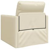 Floor Sofa Bed with Cushion Cream 74 x 77 x 81 cm Faux leather 4106631