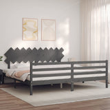 Bed Frame without Mattress Grey 200x200 cm Solid Wood 3195308