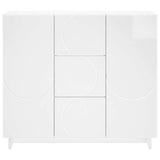 Sideboard High Gloss White 85.5 x 31 x 75 cm Engineered Wood 8011553