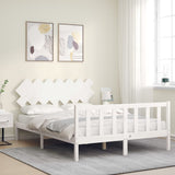 Bed Frame without Mattress White King Size Solid Wood Pine 3193472